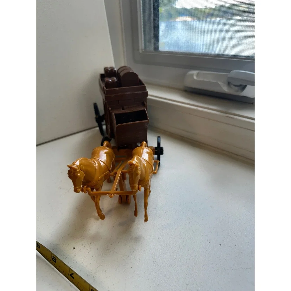 Vintage Processed Plastic Co Stagecoach Toy 7665 Western Horse Carriage USA Made